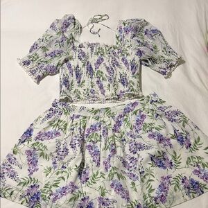 Hill House White Lavender Floral Two-Piece Set